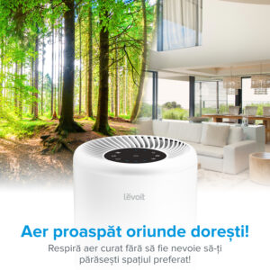 Purificator de aer LEVOIT Vista 200, 3 etape de filtrare, Set filtre rezerva, Super Silent, Filtrare 99.97%, Touch Screen, Timer