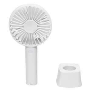 Ventilator de mana cu acumulator Mini Vent, diametru elice 9 cm, USB, 3 trepte viteza, autonomie 5 ore, alb
