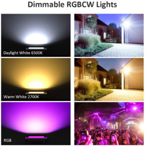 Set 2 proiectoare de podea Smart LED RGBCW Novostella NTF36, Wifi, Alexa,Google, 20W, Exterior IP66, RGB + lumina alba