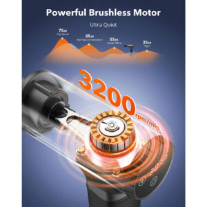 Aparat de masaj Gun TaoTronics TT-PCA004, 6 capete interschimbabile, 20 trepte de viteza - Albastru