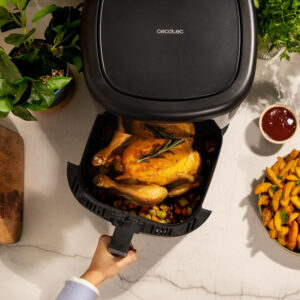 Friteuza cu aer cald, fara ulei Air Fryer Cecotec Bombastik 6000, 1700W, 6L, Control tactil, 12 Programe Presetate