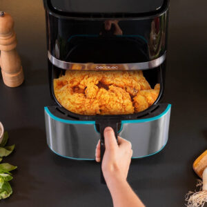 Friteuza cu aer cald, fara ulei Cecotec Full Inox 5500 Pro, 1700W, 5.5L, Control tactil, 8 Programe Presetate
