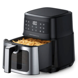 Friteuza cu aer cald, fara ulei TaoTronics TT-AF011 Air Fryer, 1200W, 5L, Geam transparent, Control tactil, 8 Programe Presetate
