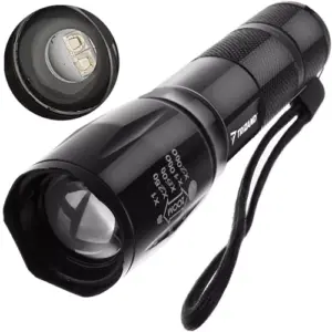 Lanterna LED Trizard XPE cu Functie UV, 5W, 700 lm, zoom x2000, Waterproof, Aluminiu, Alimentare Baterii sau Acumulator, negru