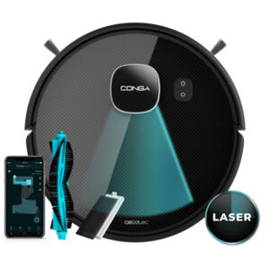 Robot de aspirare Conga Eternal Max Ultimate, 4 in 1, 3000 Pa, Laser, Autonomie 110 minute, Rezervor lichide si praf, Functie mop, filtru suplimentar - Rsigilat