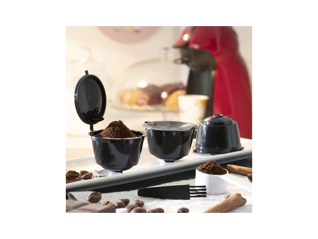 Set Capsule Reutilizabile pentru Cafea Innovagoods Redol – 3 Bucati Compatibile Dolce Gusto Include Lingurita si Perie de Curatare 4