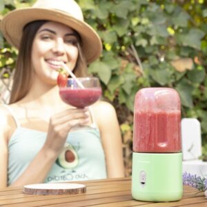 Blender Smoothie cu Pahar Portabil Reincarcabil Blendyr InnovaGoods, Acumulator, 30W, 22000 r.p.m