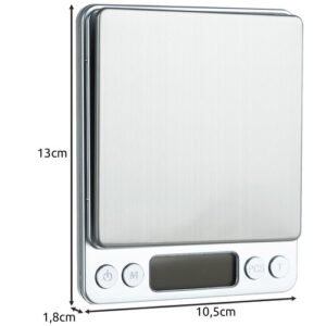 Cantar de bucatarie de mare precizie Ruhhy cu 2 boluri de masurare, acuratete 0.01g, display LCD iluminat, functie Tara