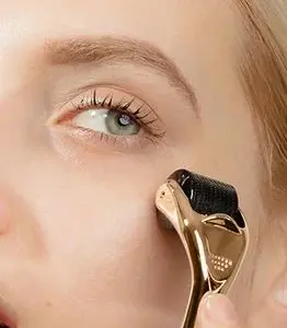 Aparat masaj facial, MT MALATEC, dermaroller mezoterapie, 3 capete cu micro-ac, efecte rapide