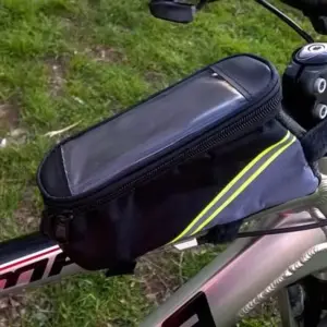 Geantuta de bicicleta cu compartiment pentru telefonul mobil, montare pe cadru, waterproof