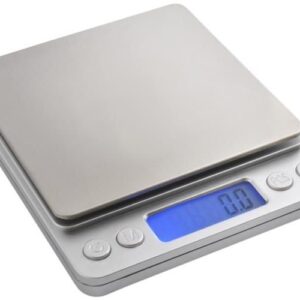 Cantar de bucatarie de mare precizie cu 2 boluri de masurare, scara de referinta 1g, display LCD iluminat, functie Tara