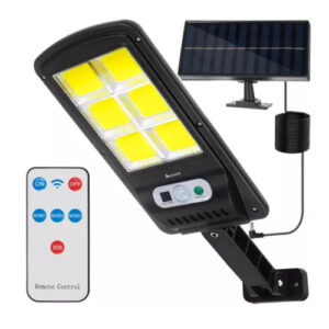 Reflector solar Izoxis cu panou separat, cablu 5m, 120 LED-uri, senzor, 4 moduri de operare, telecomanda, 24W, IP65