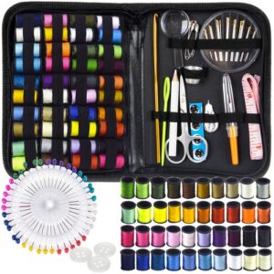 Trusa de croitorie Ruhhy cu ace pentru cusut, papiote, foarfeca si accesorii, 128 piese