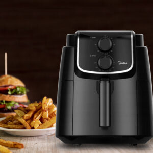 Friteuza cu aer cald, fara ulei Air Fryer Midea, 3.5 L, 1500W, Control tactil, Temporizator, Temperatura reglabila - negru