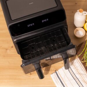 Friteuza cu aer cald, fara ulei Cecotec Cecofry Advance 9000 Window, Vas dublu 9L, 2200W, Control tactil, 8 Programe