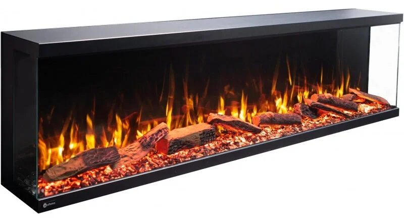 Semineu Electric 3D incorporabil Radiant Blaze XL cu Sunet busteni, Smart WIFI, 150 x 55.5 cm, 7 teme de culoare, Functie incalzire, Telecomanda, Timer, Termostat, 1800W