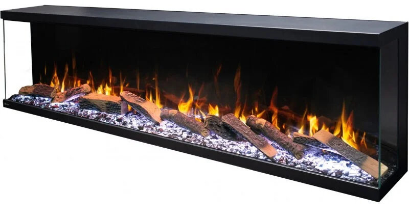 Semineu Electric 3D incorporabil Radiant Blaze XL cu Sunet busteni, Smart WIFI, 150 x 55.5 cm, 7 teme de culoare, Functie incalzire, Telecomanda, Timer, Termostat, 1800W