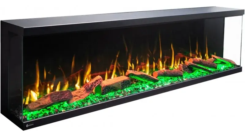 Semineu Electric 3D incorporabil Radiant Blaze XL cu Sunet busteni, Smart WIFI, 150 x 55.5 cm, 7 teme de culoare, Functie incalzire, Telecomanda, Timer, Termostat, 1800W