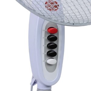 Ventilator cu picior Esperanza Typhoon, 3 trepte de viteza, 50W, diametru elice 40 cm, alb-gri