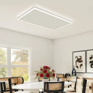 Panou Radiant de Incalzire cu Infrarosu Ceramic, Montare pe Tavan, Smart WiFi, 840W, Iluminare LED reglabila, Termostat si Timer, Controler, Alb