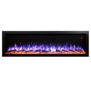 Semineu Electric 3D incorporabil Haven 60, Smart WiFi, 100 combinatii de culori, sunet prin Bluetooth, 152 x 46 cm, Termostat, Telecomanda, 1600W