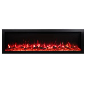 Semineu Electric 3D incorporabil Haven 60, Smart WiFi, 100 combinatii de culori, sunet prin Bluetooth, 152 x 46 cm, Termostat, Telecomanda, 1600W