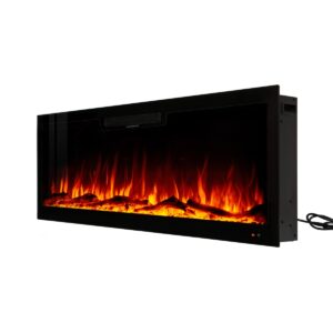Semineu Electric incorporabil 3D Vegas Light Fire, 10 teme de culoare, 106,7 x 45,7 cm, Functie incalzire, Telecomanda, Timer, 1500W