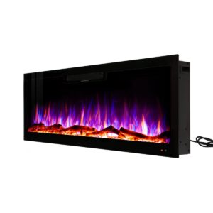 Semineu Electric incorporabil 3D Vegas Light Fire, 10 teme de culoare, 106,7 x 45,7 cm, Functie incalzire, Telecomanda, Timer, 1500W
