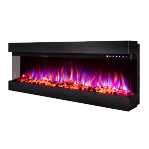 Semineu Electric incorporabil sau de perete 3D Dalas Majestic XXL, 30 de combinatii de culori, 182,8 x 49,3 cm, Incalzire, Termostat, Telecomanda, Timer, 1500W