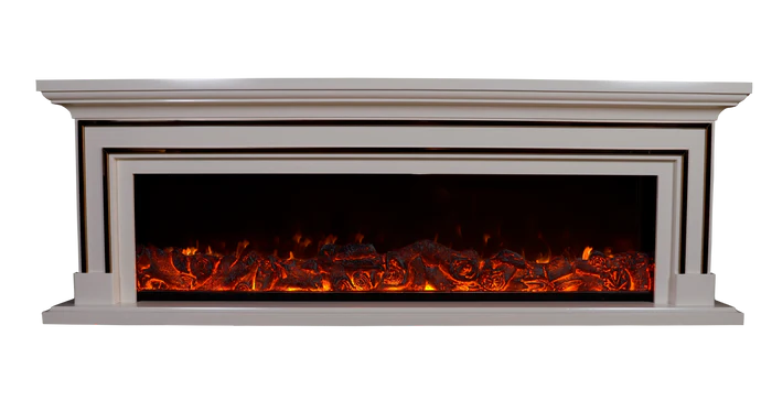semineu electric majestic gold xxl 180 x 60 cm x 32 cm lemn masiv stejar alb cu insertii aurii flacara 3d si jar incandescent telecomanda timer 1500w alb 82297 1
