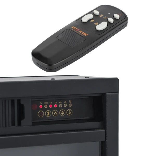 Focar Semineu Electric 3D incorporabil Tanzania, 128,5 x 40,5 cm, Functie Incalzire, 1500W, Telecomanda, 2 trepte de caldura